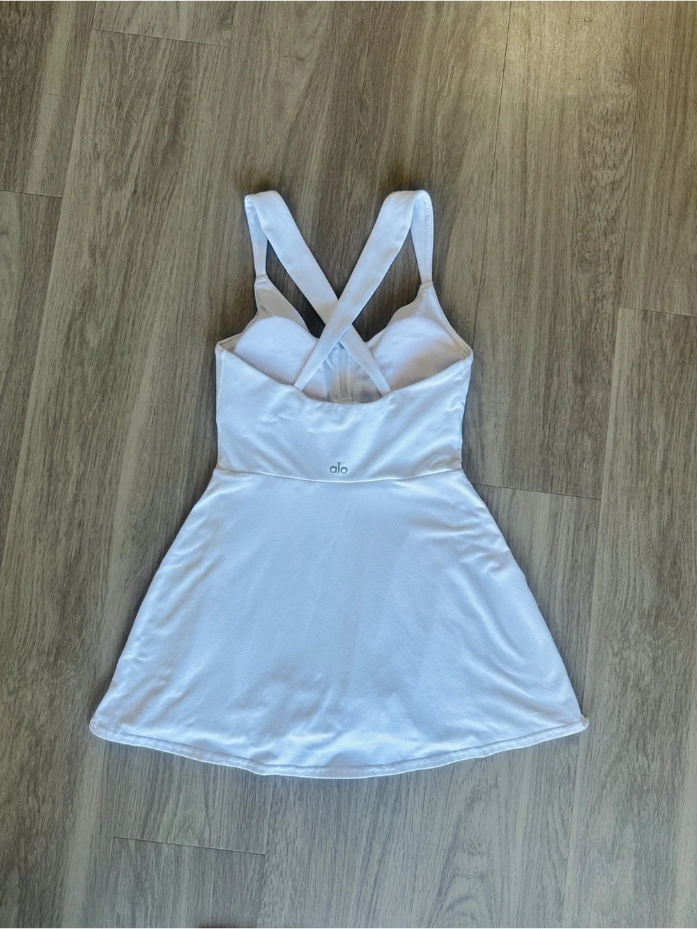 ALO Yoga Showcase Zip Tennis Dress White Small Alosoft